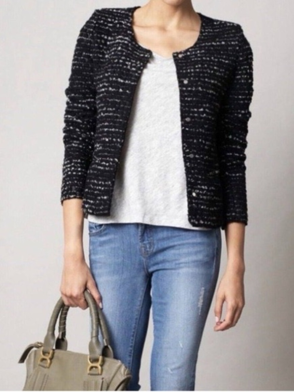 IRO Molly Tweed Boucle tweed Black Marled blazer